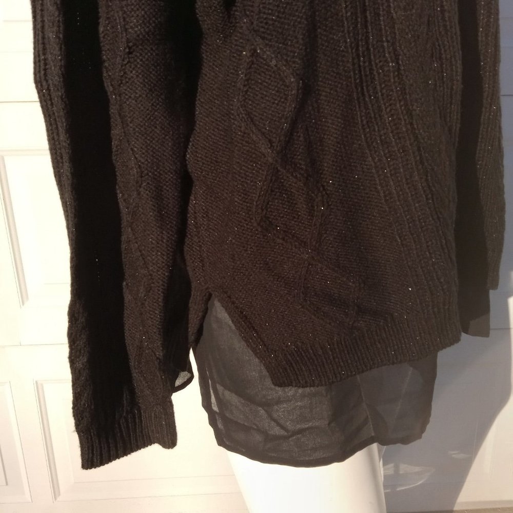 Jessica Simpson Black Sweater plus size 1X sparkly preppy xl womens Tunic Top - Picture 8 of 10